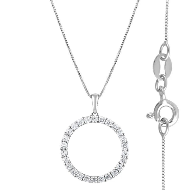 0.33 Carat Lab Grown Circle Of Life Diamond Pendant Necklace In Sterling Silver made by Ashley Stewart