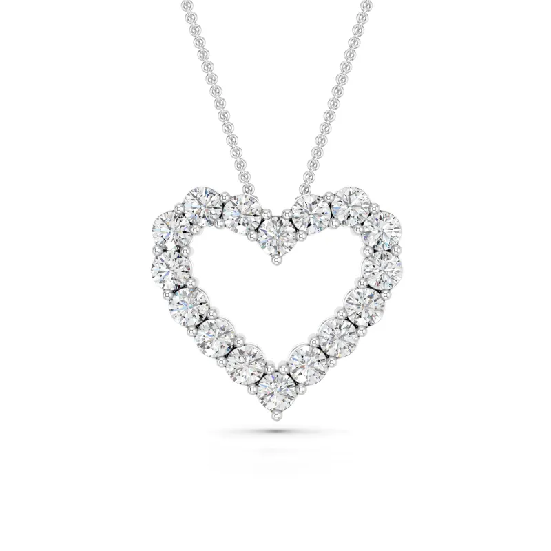 1 Carat Sterling Silver Lab Grown Diamond Heart Pendant Necklace made by Ashley Stewart