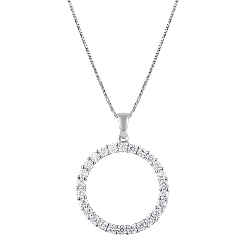 0.33 Carat Lab Grown Diamond Circle Of Life Pendant Necklace in Sterling Silver made by Ashley Stewart