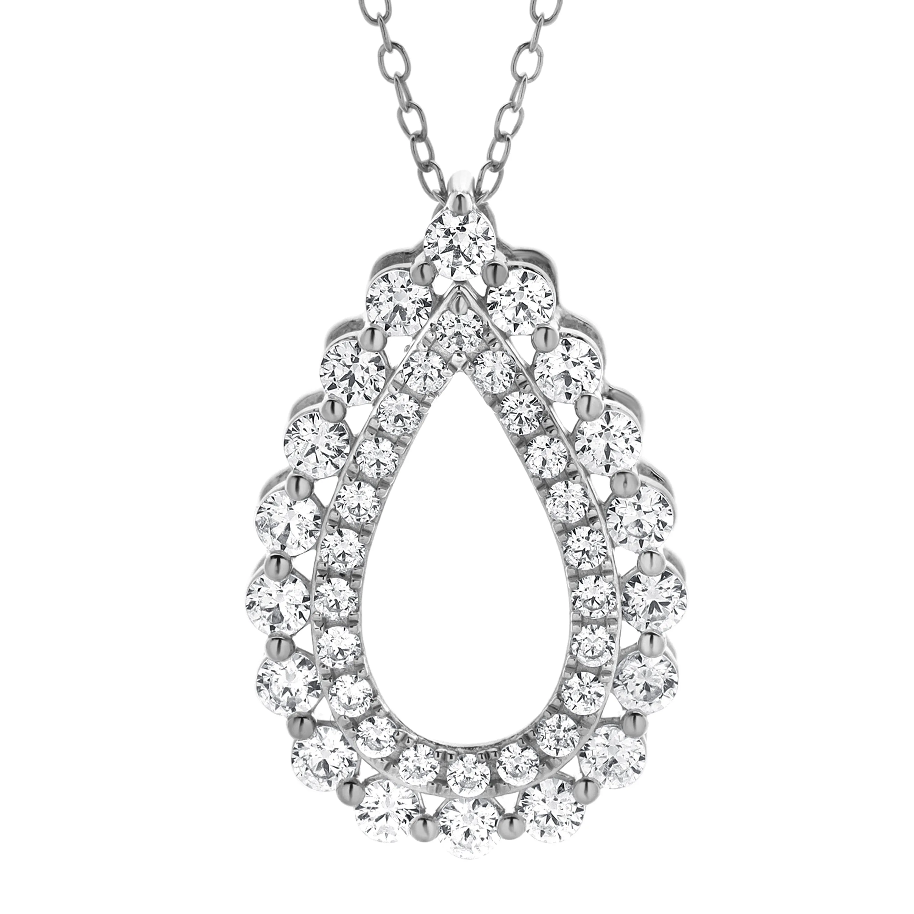1 Carat Lab Grown Diamond Teardrop Pendant Necklace sold by Ashley Stewart product image thumbnail 2