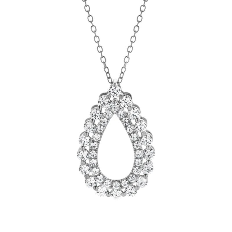 1 Carat Lab Grown Diamond Teardrop Pendant Necklace made by Ashley Stewart
