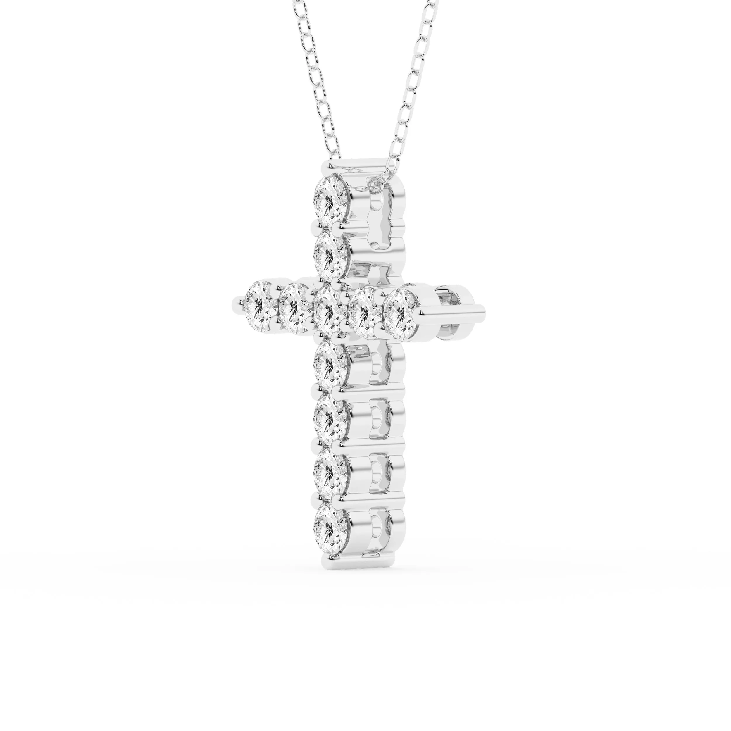 1 Carat Round Lab Diamond Cross Pendant Necklace sold by Ashley Stewart product image thumbnail 2