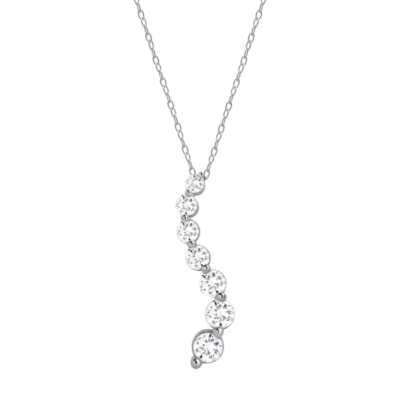 1 Carat Lab Grown Graduating Diamond Necklace In Sterling Silver made by Ashley Stewart