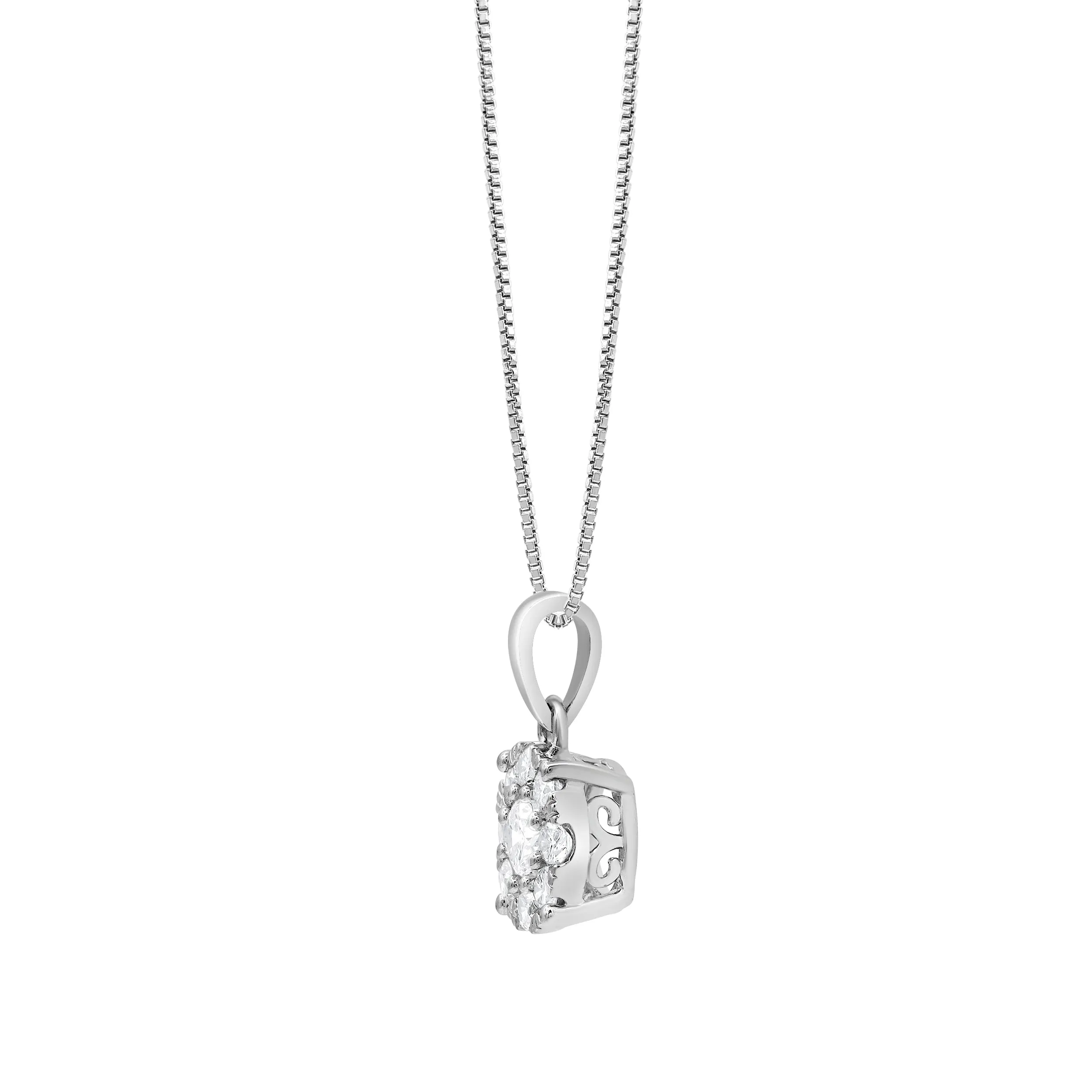 0.50 Carat Lab Grown Round Cluster Diamond Pendant Sterling Silver Necklace sold by Ashley Stewart product image thumbnail 2