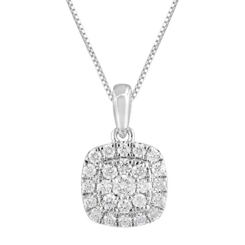 Lab Grown Halo Diamond Pendant Necklace made by Ashley Stewart