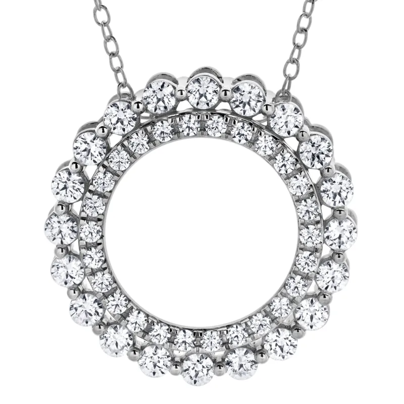 Lab Grown Diamond Circle Of Life Necklace In Sterling Silver made by Ashley Stewart