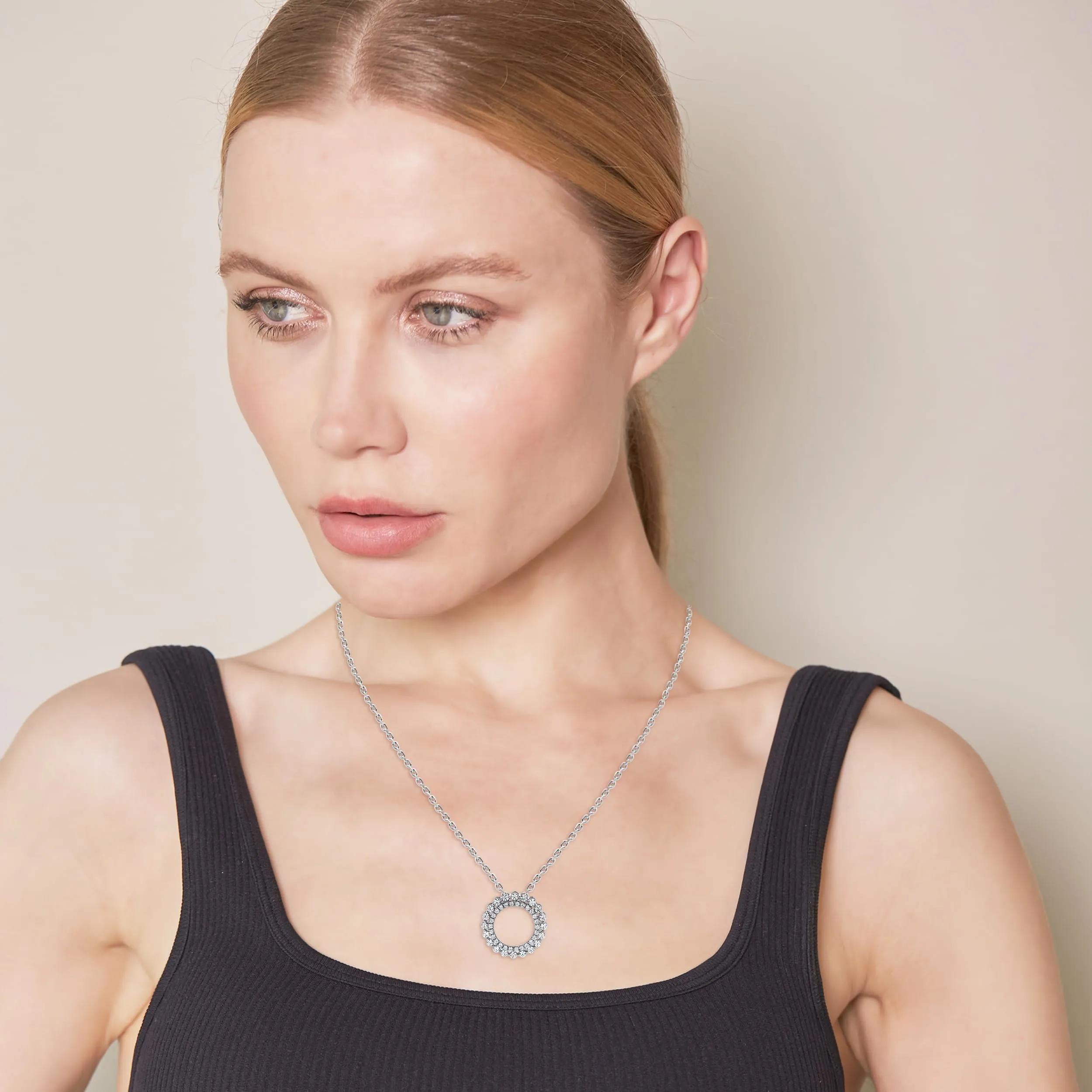 Lab Grown Diamond Circle Of Life Necklace In Sterling Silver sold by Ashley Stewart product image thumbnail 2