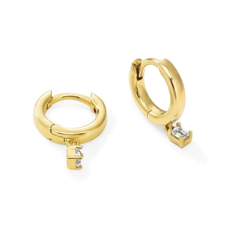 Round Cut Lab Grown Diamond Huggie Hoop Earrings made by Ashley Stewart