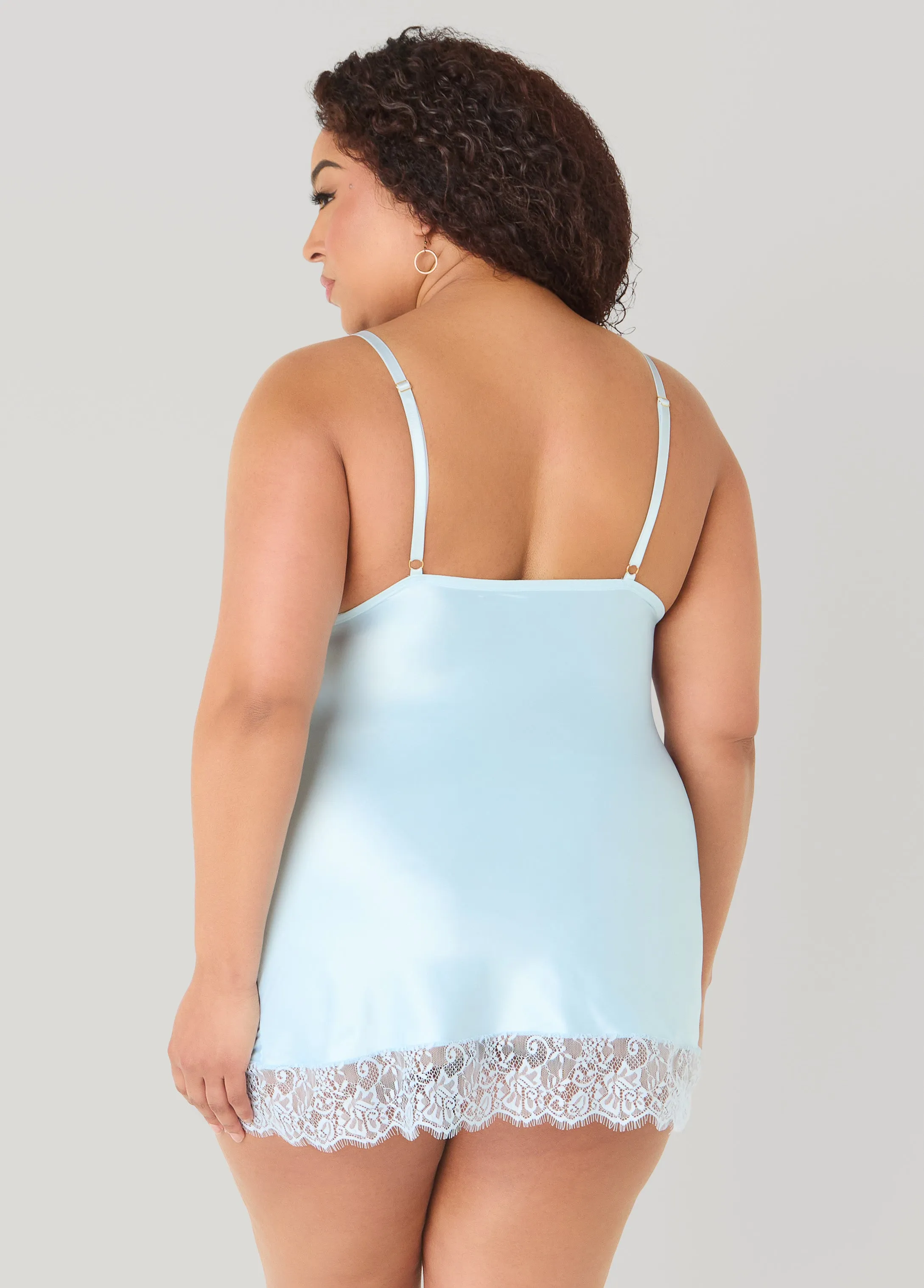 Satin Chemise Set sold by Ashley Stewart product image thumbnail 2
