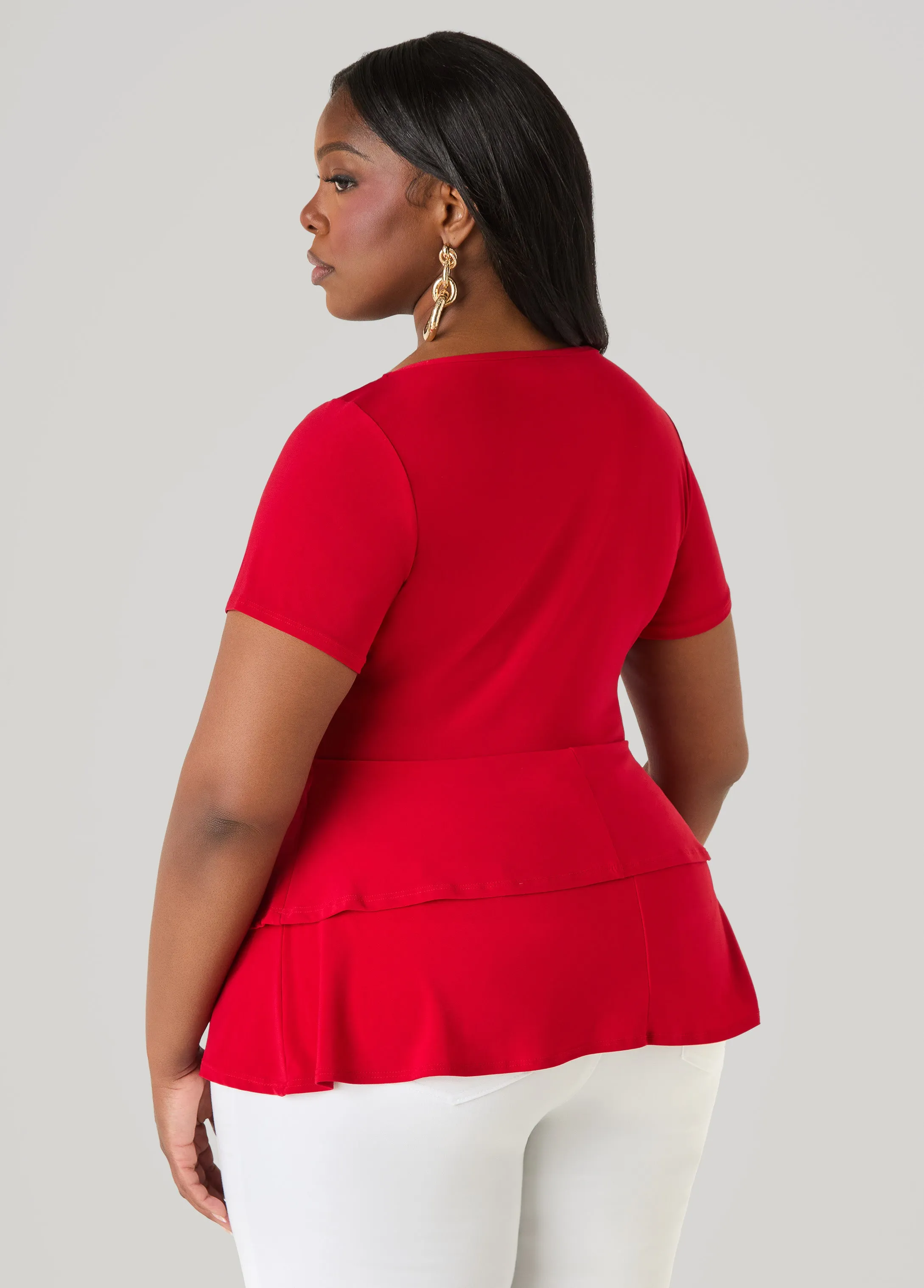 Tiered Peplum Top sold by Ashley Stewart product image thumbnail 2