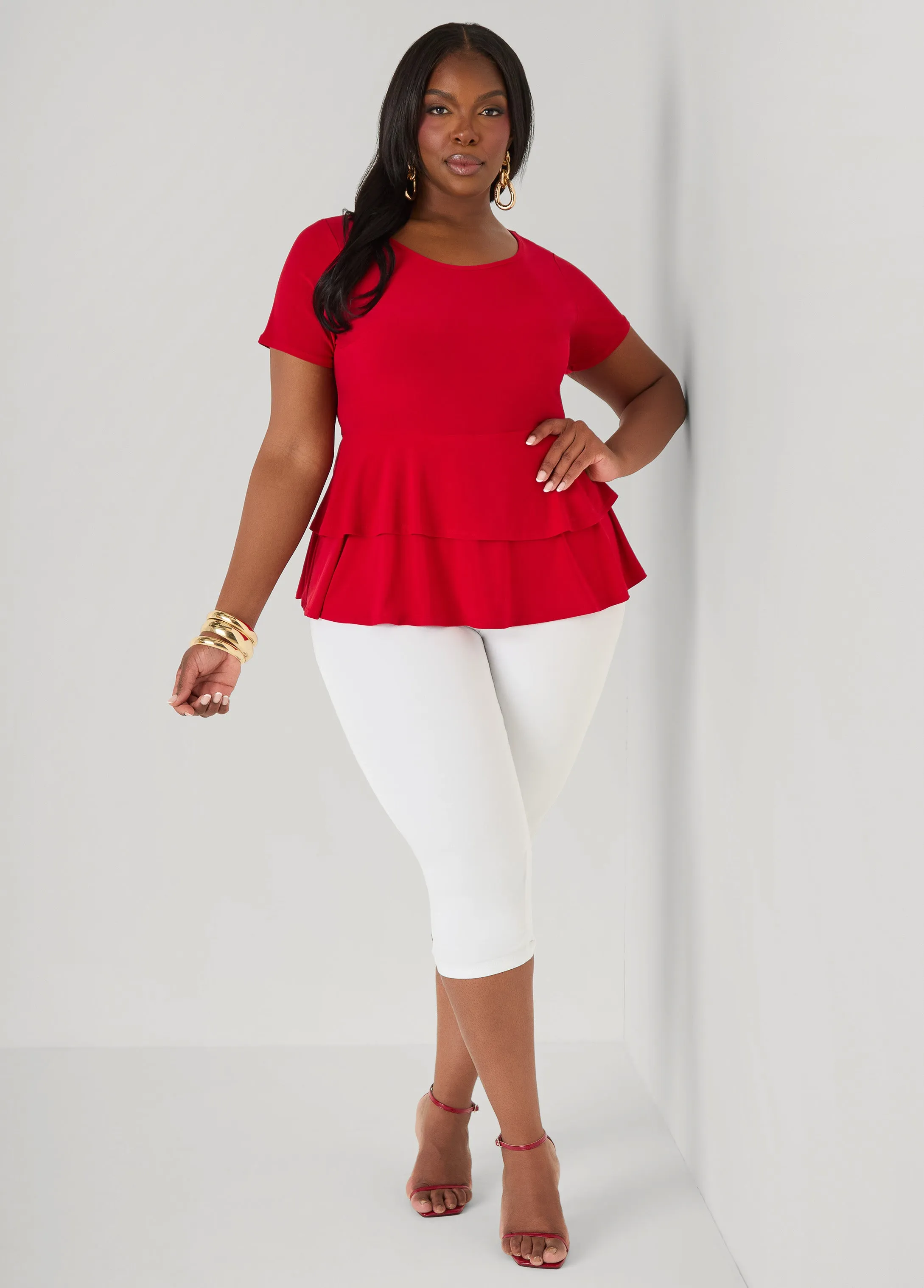 Tiered Peplum Top sold by Ashley Stewart product image thumbnail 3