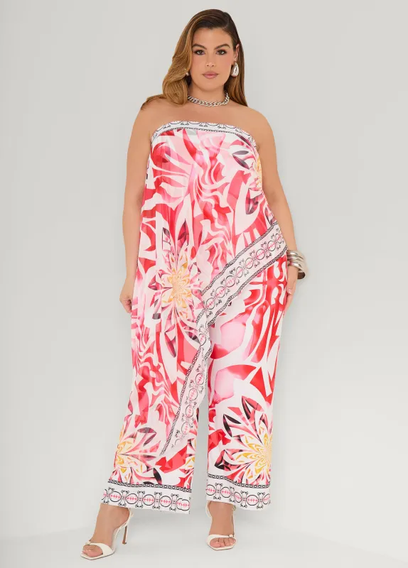 Layered Floral Jumpsuit made by Ashley Stewart