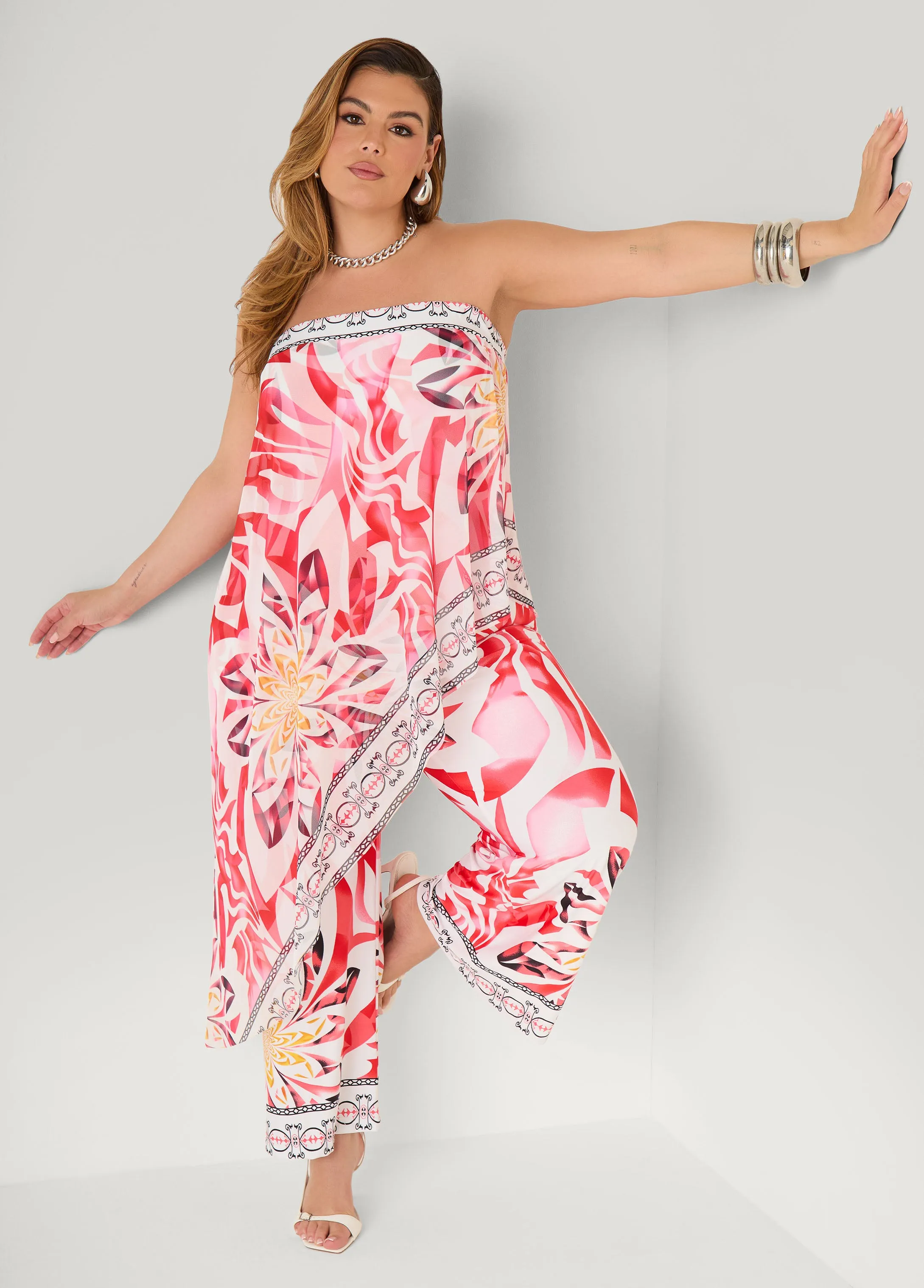 Layered Floral Jumpsuit sold by Ashley Stewart product image thumbnail 3