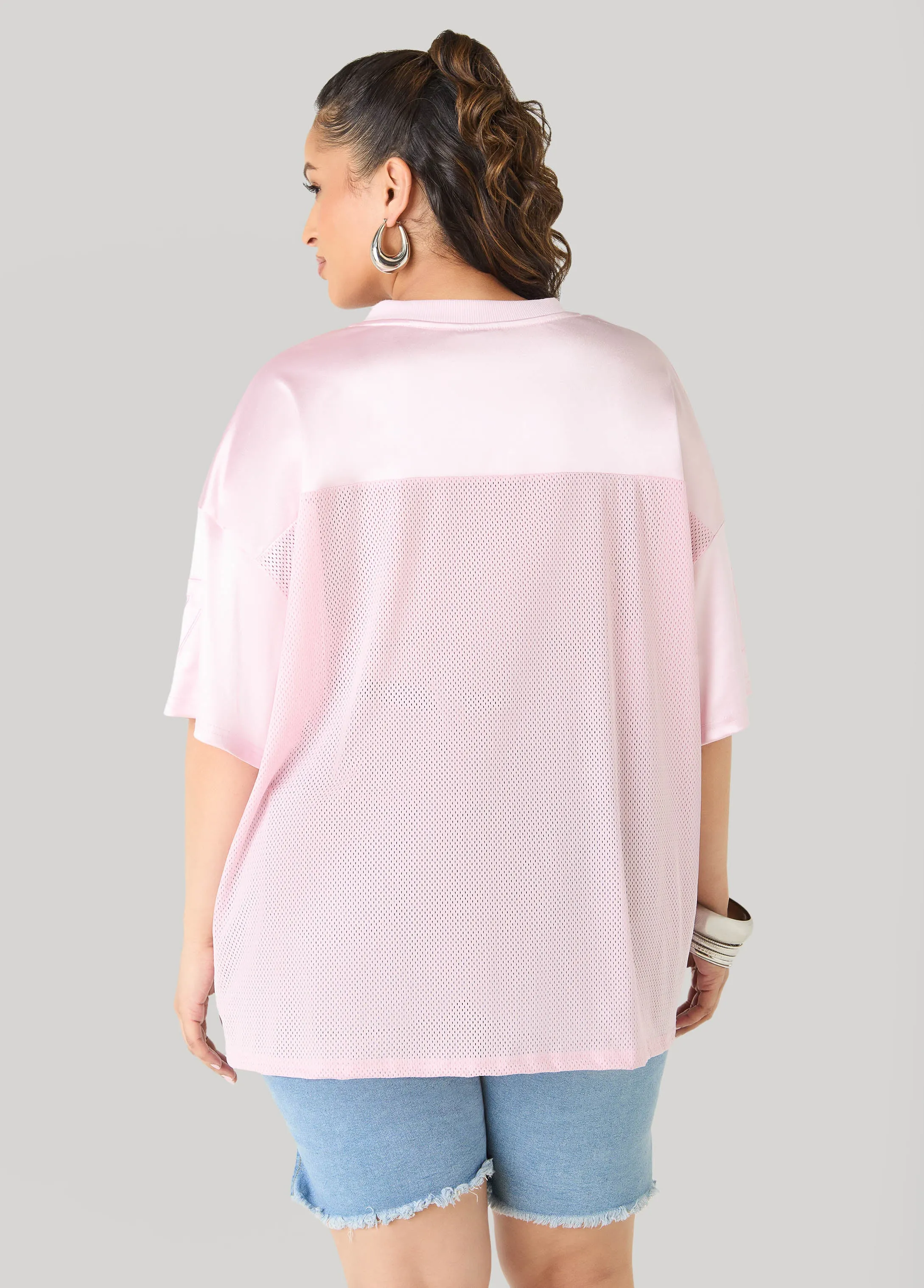 Mesh Paneled Jersey sold by Ashley Stewart product image thumbnail 2