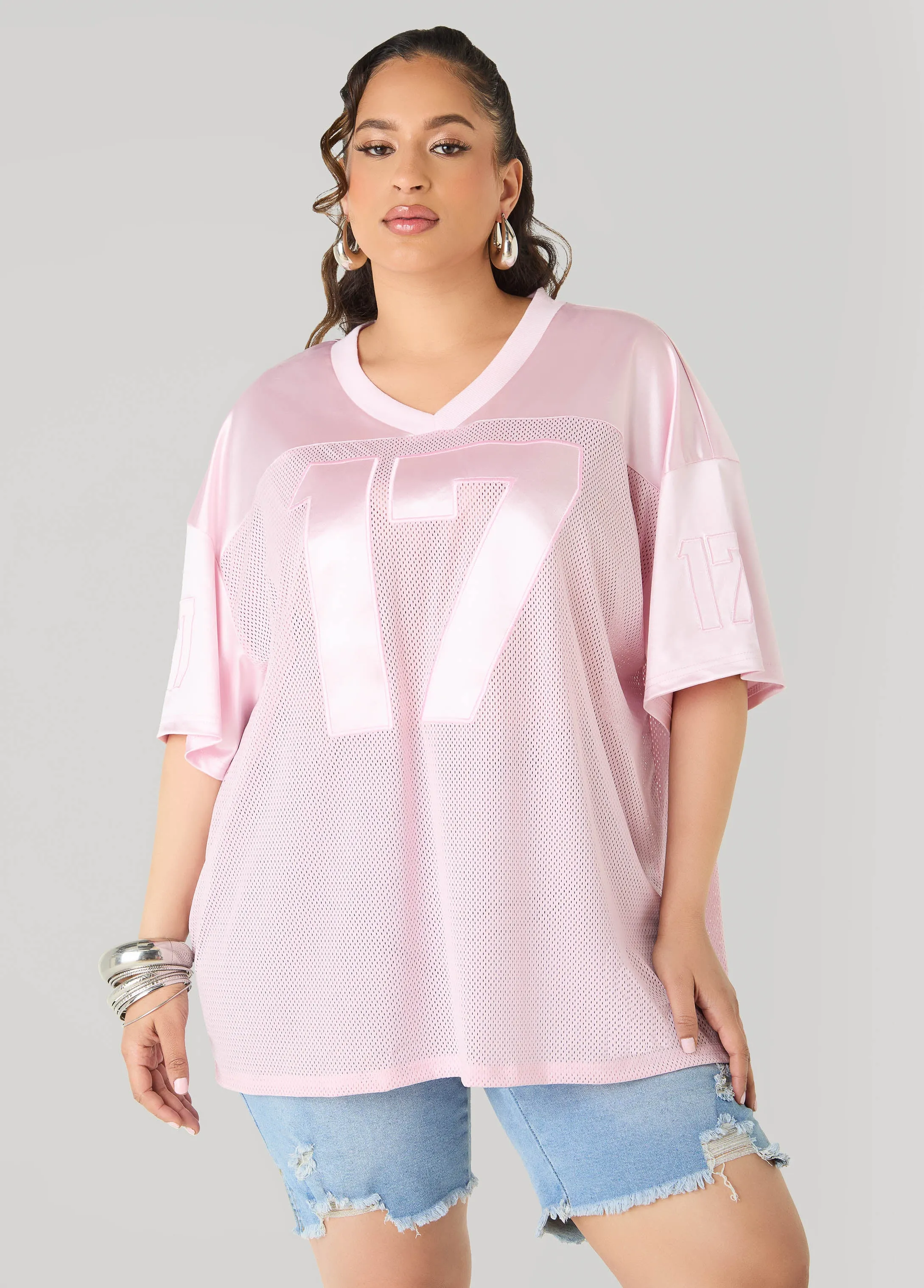 Mesh Paneled Jersey sold by Ashley Stewart