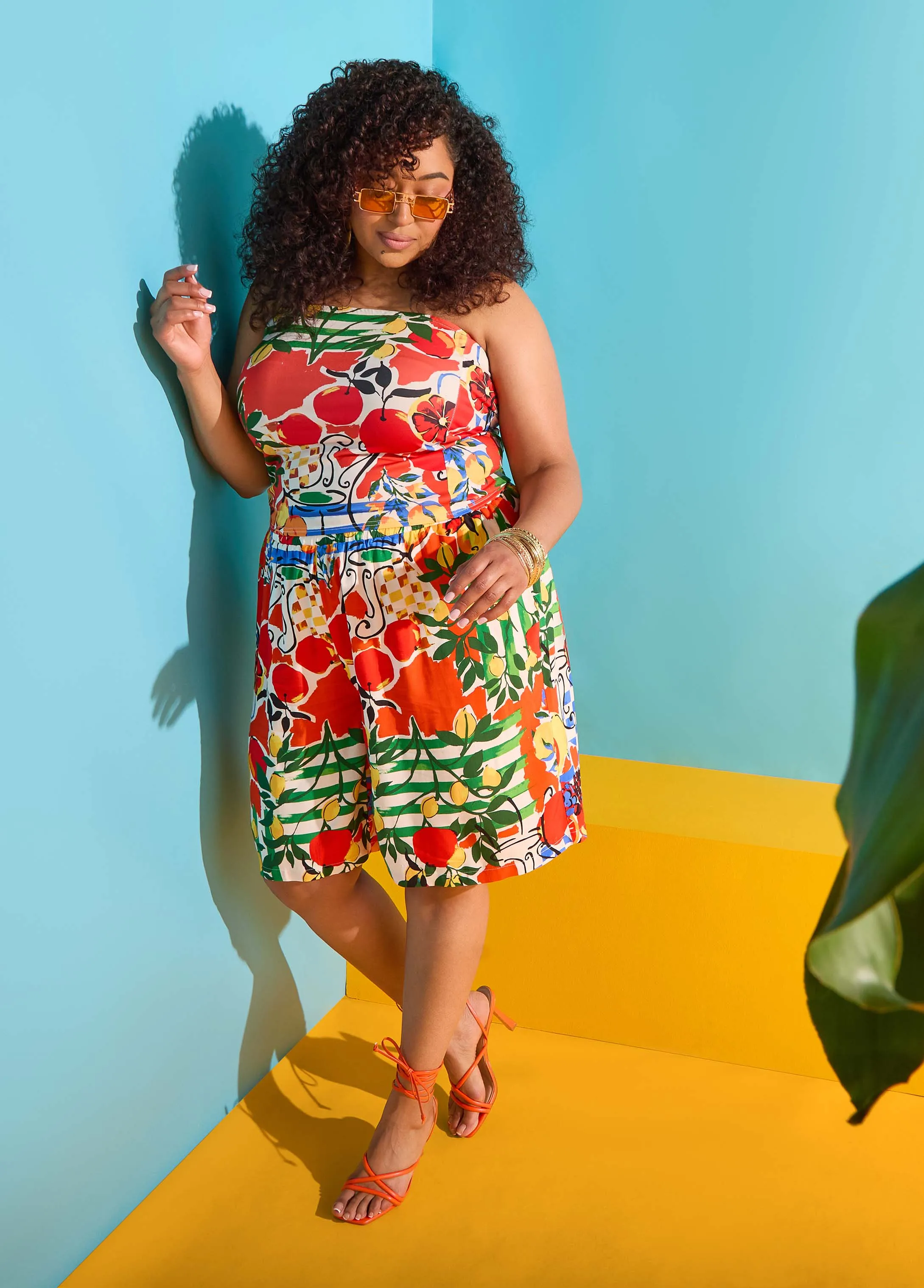 Printed Pull On Shorts sold by Ashley Stewart