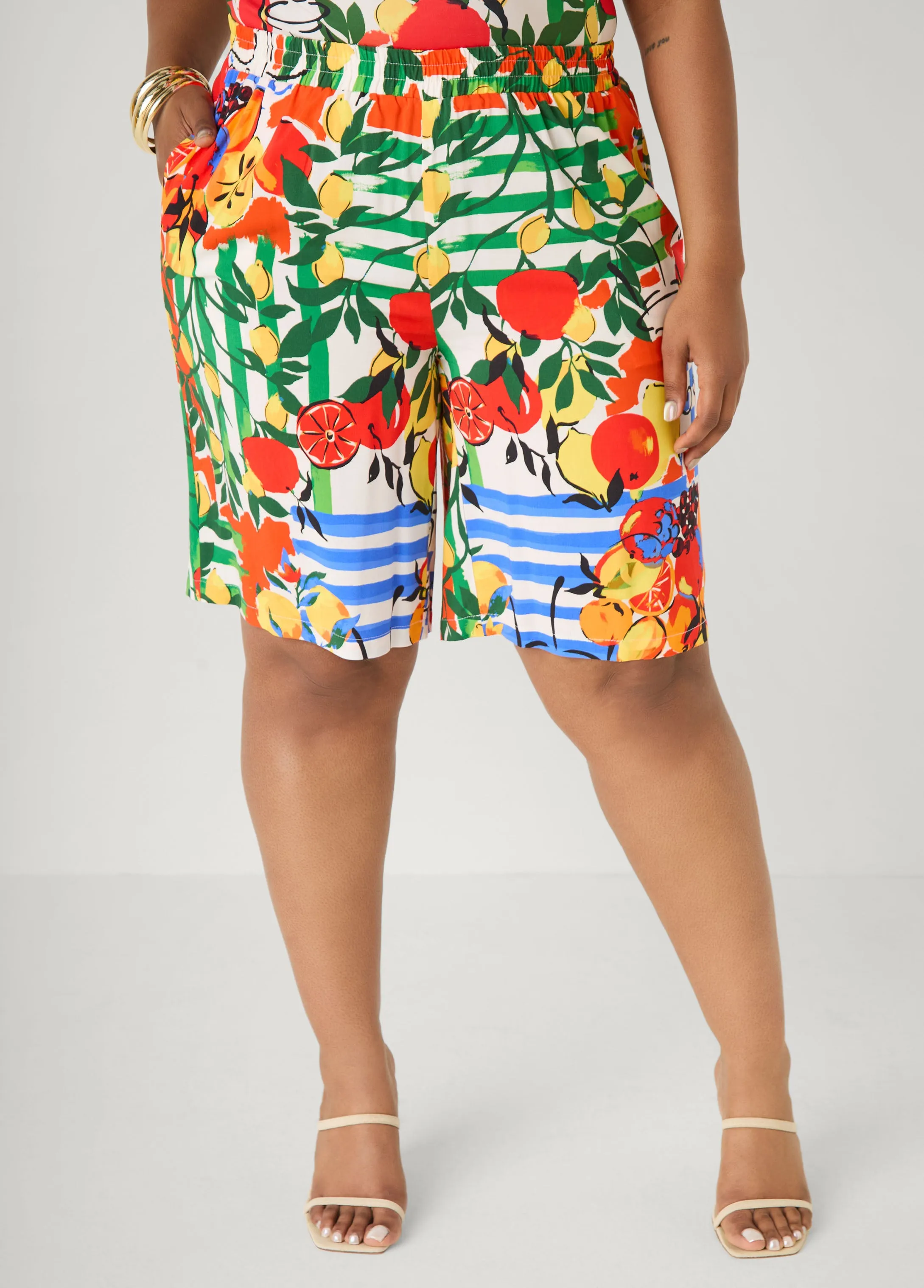 Printed Pull On Shorts sold by Ashley Stewart product image thumbnail 3