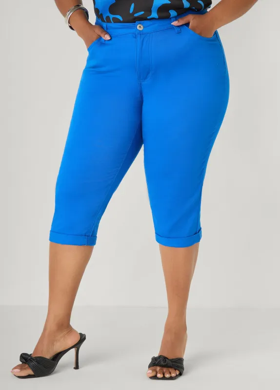 Cuffed Denim Capris made by Ashley Stewart