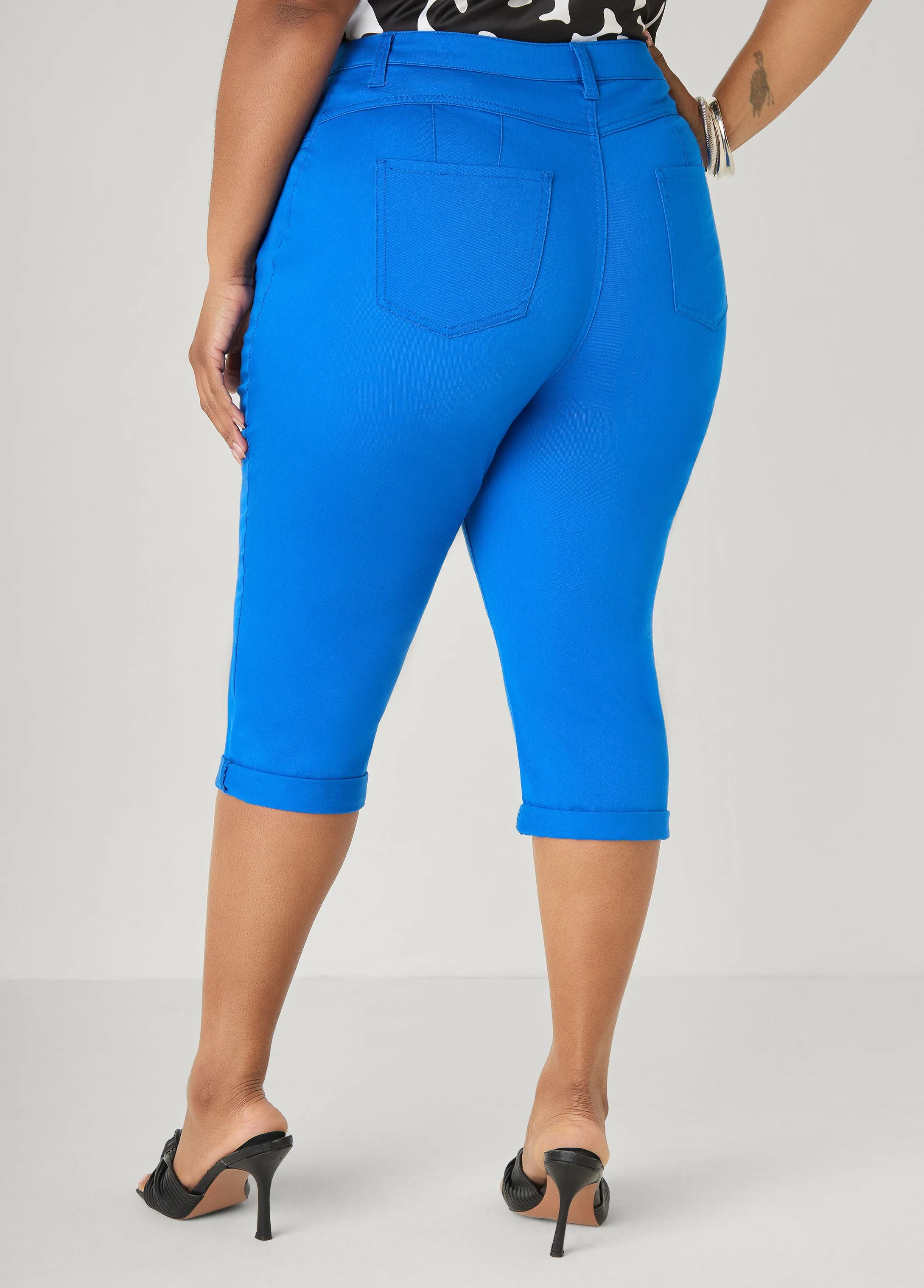 Cuffed Denim Capri sold by Ashley Stewart product image thumbnail 2