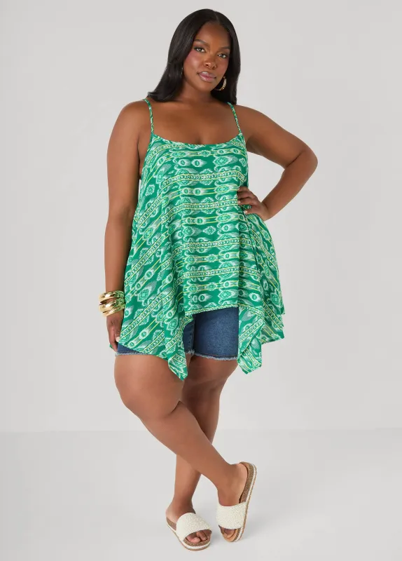 Printed Handkerchief Tank made by Ashley Stewart