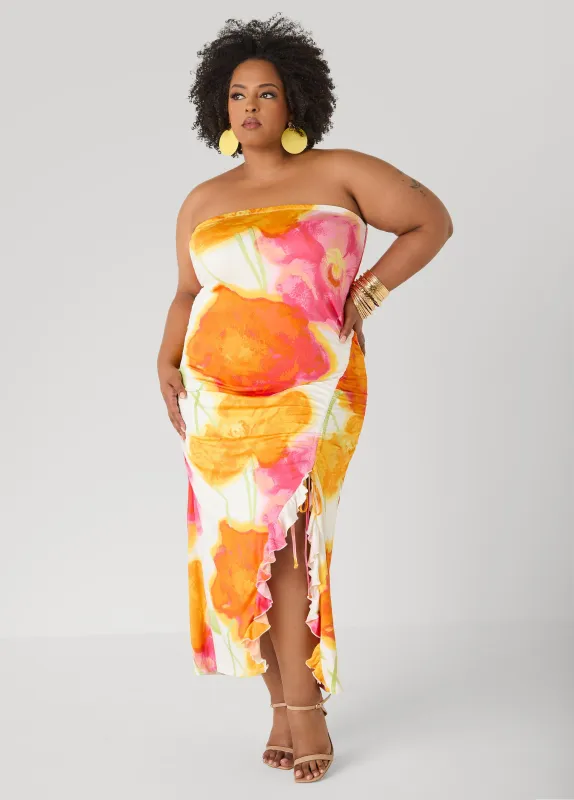 Strapless Floral Maxi Dress made by Ashley Stewart