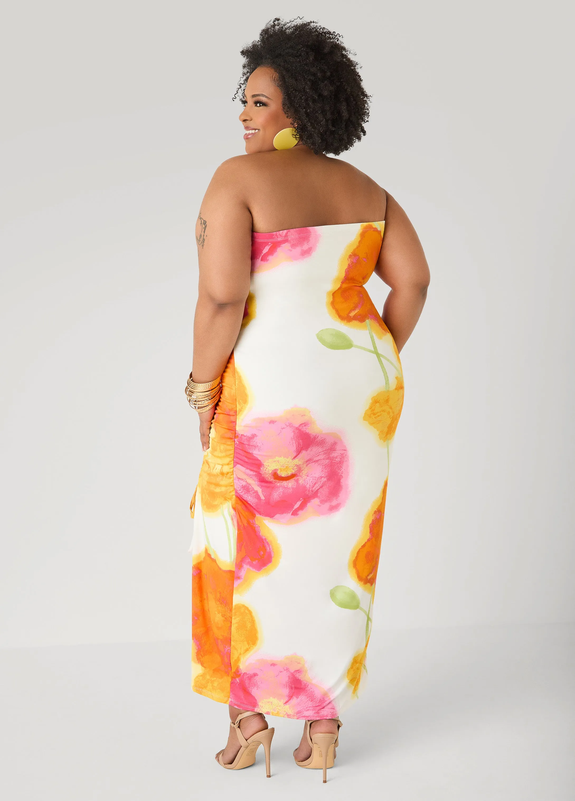 Strapless Floral Maxi Dress sold by Ashley Stewart product image thumbnail 2