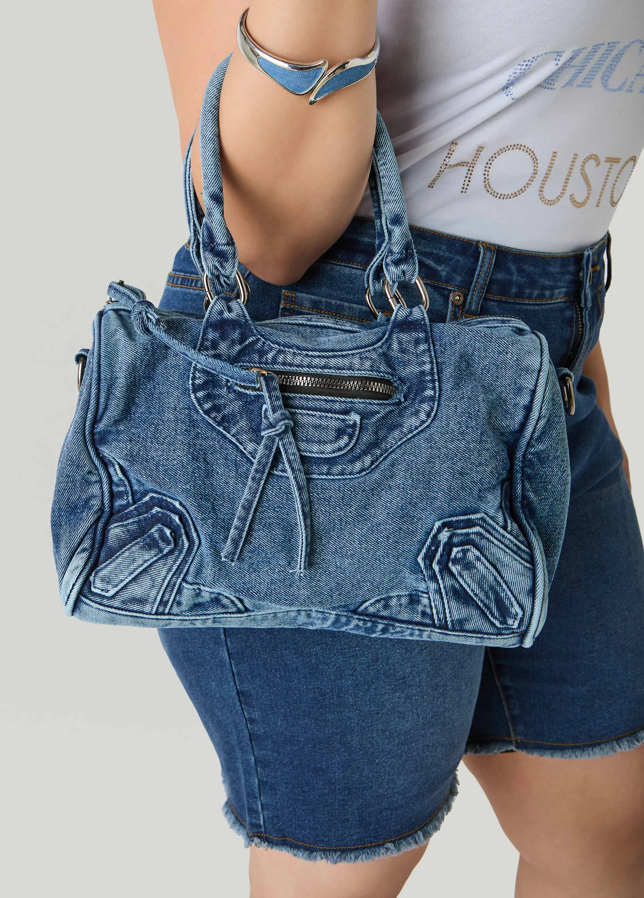 Denim Satchel sold by Ashley Stewart