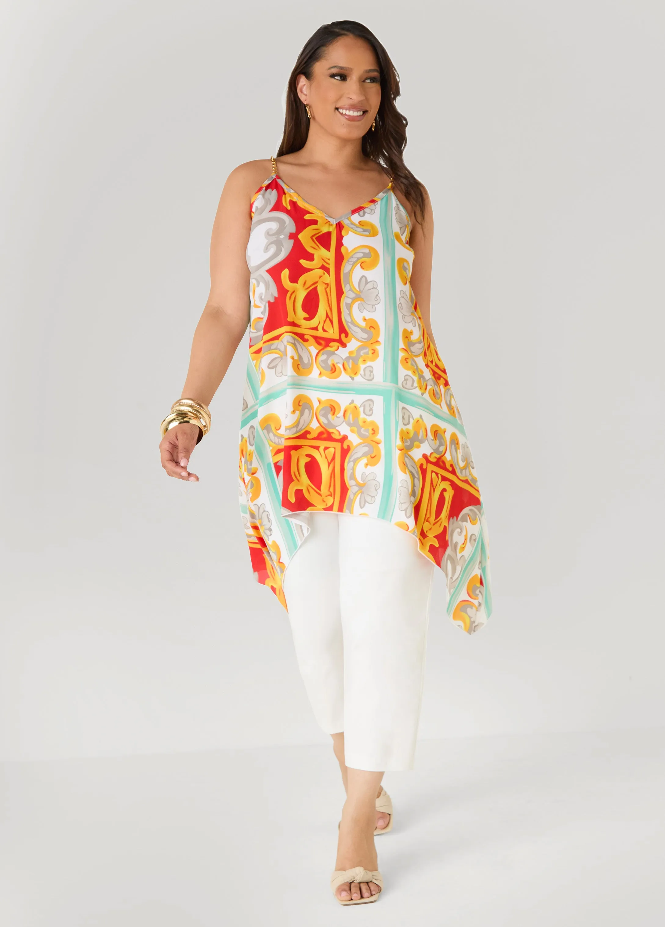 Printed Chain Trimmed Top sold by Ashley Stewart product image thumbnail 3