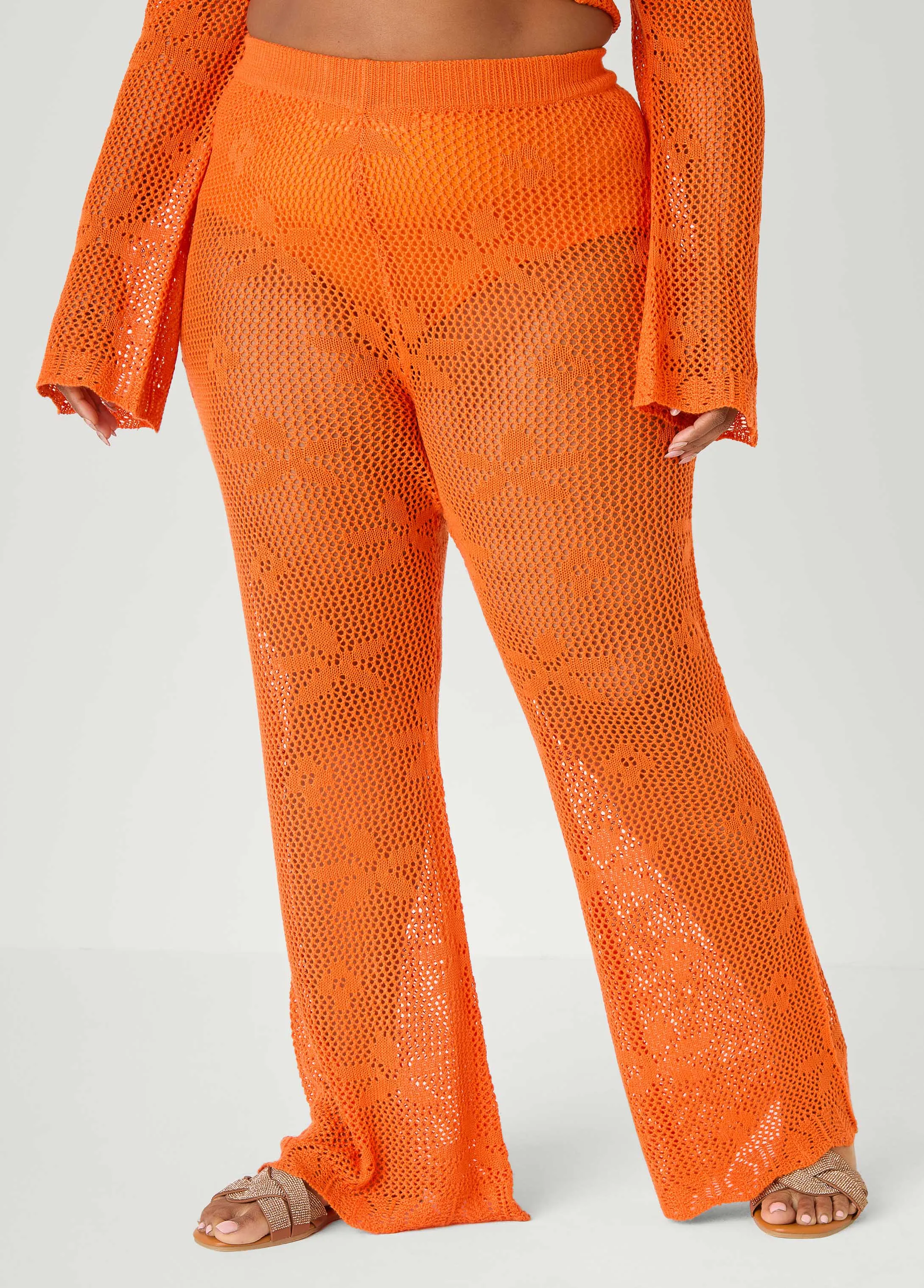 Crochet Wide Leg Pants sold by Ashley Stewart product image thumbnail 5