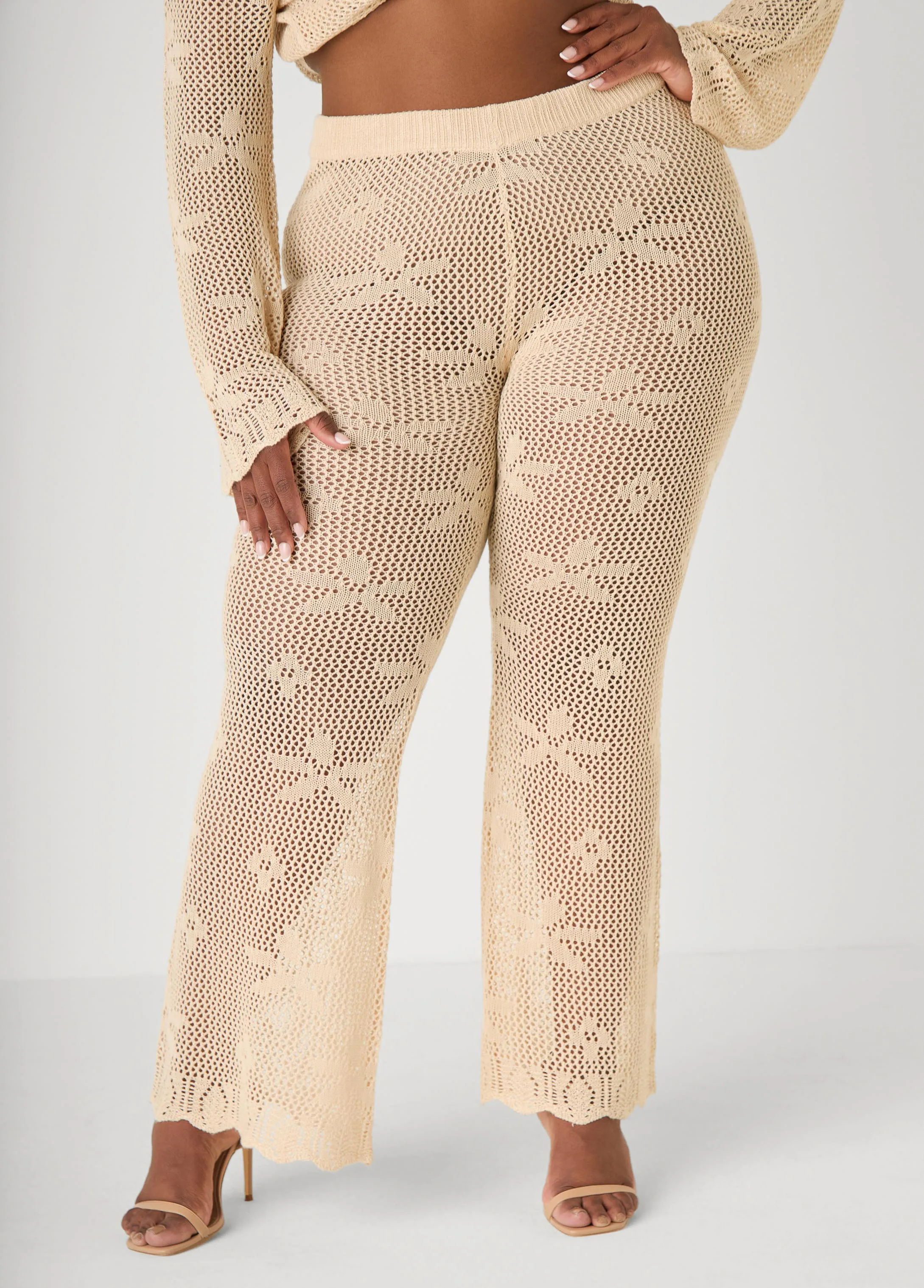Crochet Wide Leg Pants sold by Ashley Stewart