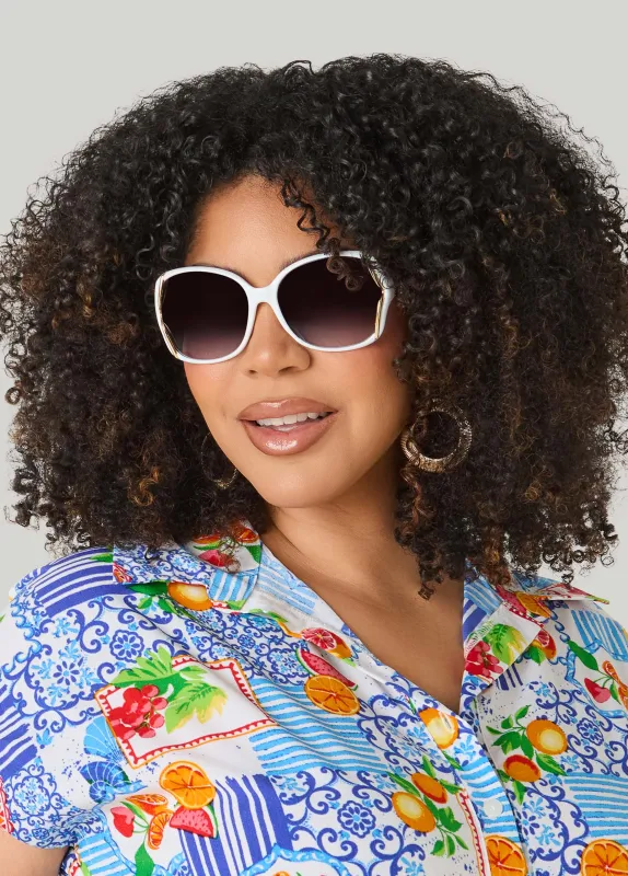 Cutout Round Frame Sunglasses made by Ashley Stewart