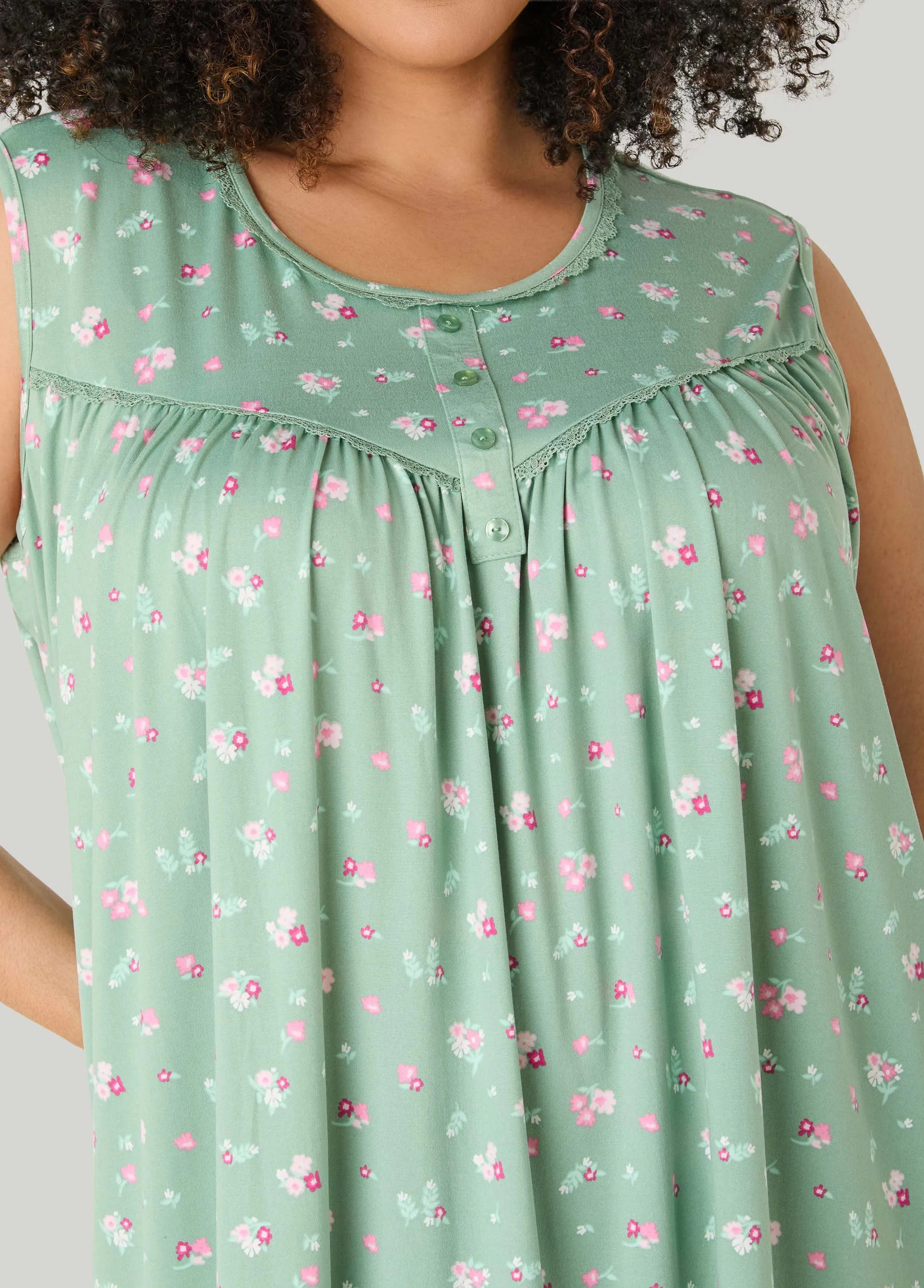 Moon To Noon Floral Nightgown sold by Ashley Stewart product image thumbnail 3