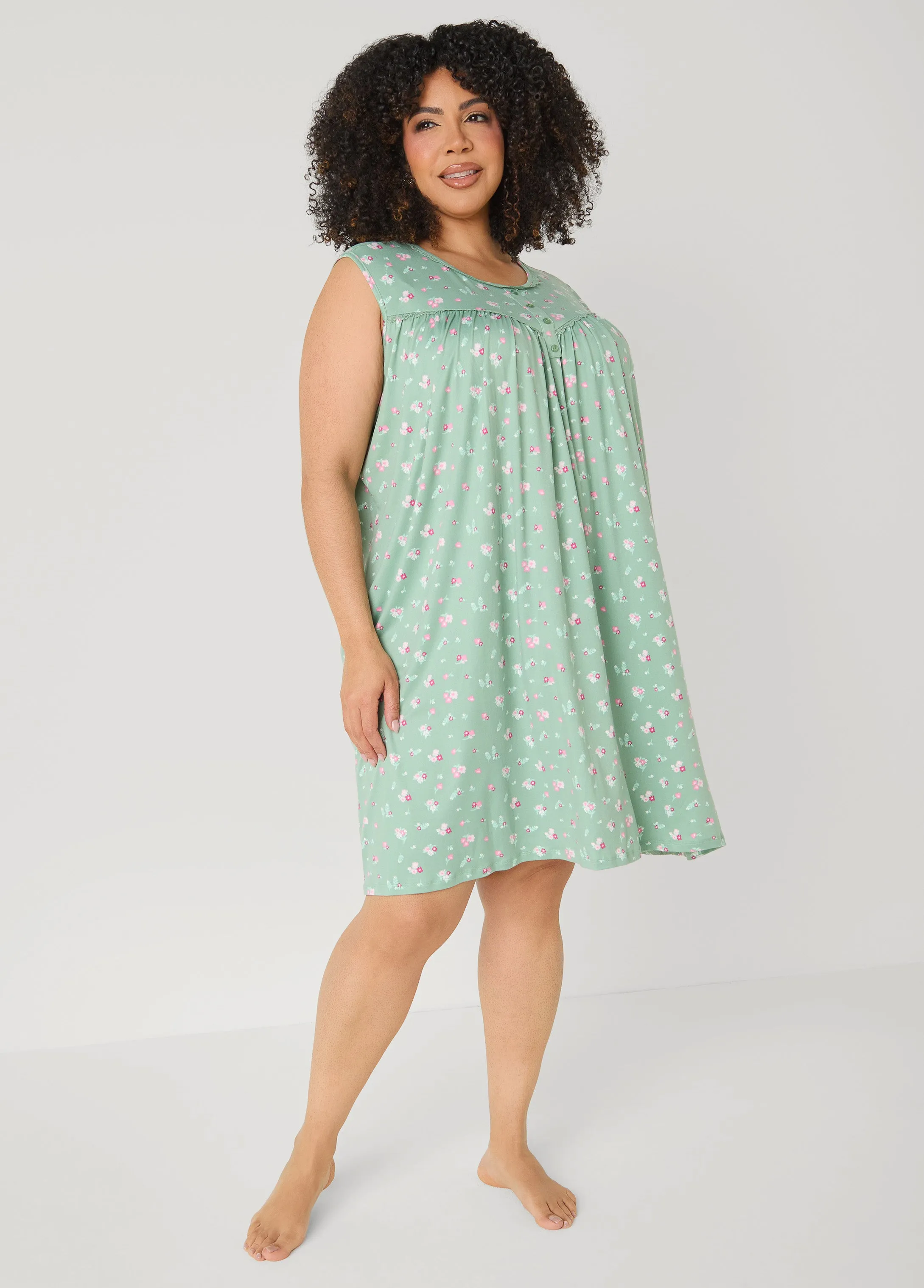 Moon To Noon Floral Nightgown sold by Ashley Stewart product image thumbnail 4