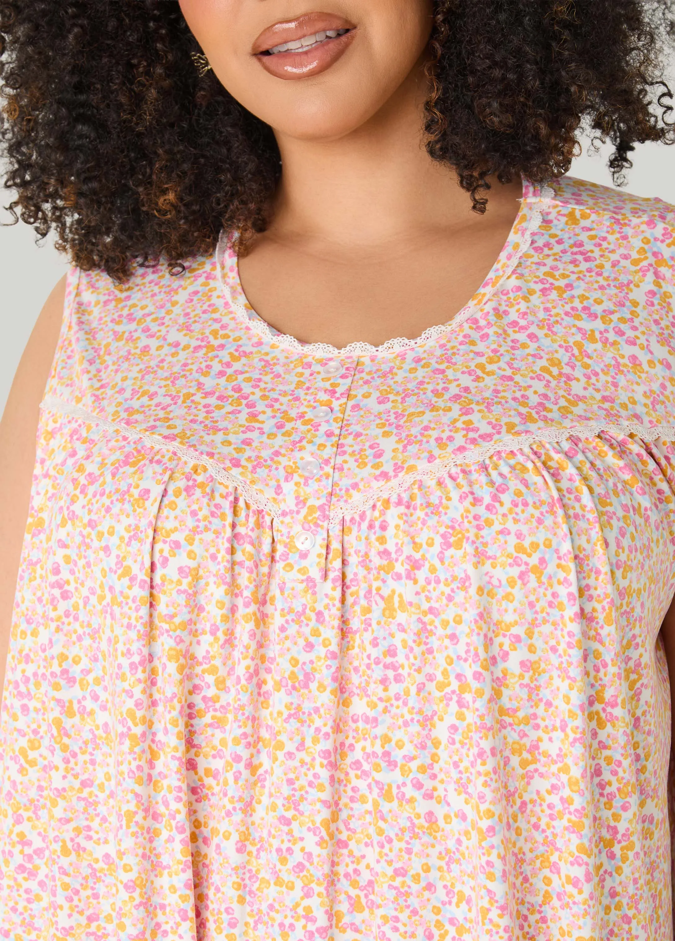 Floral Moon To Noon Nightgown sold by Ashley Stewart product image thumbnail 3