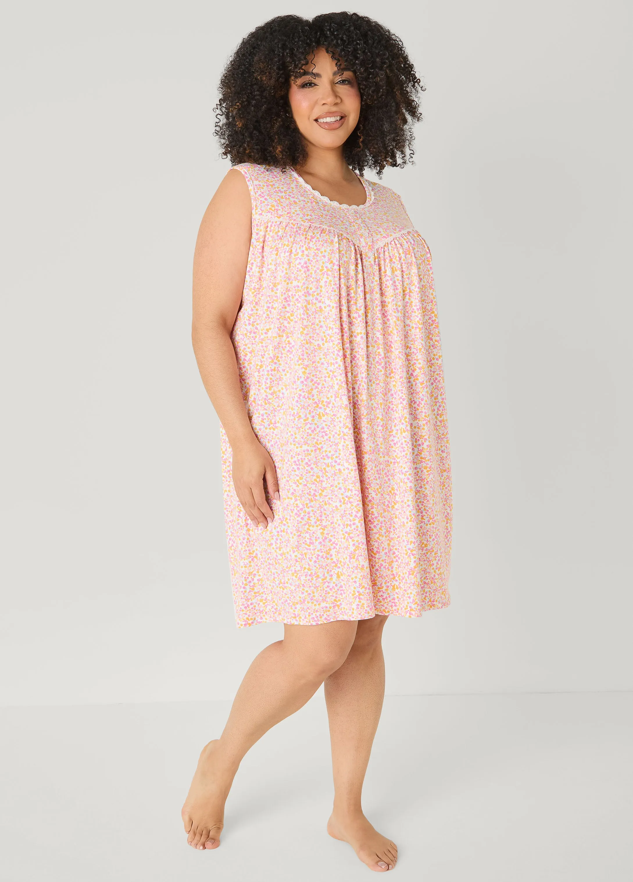 Floral Moon To Noon Nightgown sold by Ashley Stewart product image thumbnail 4