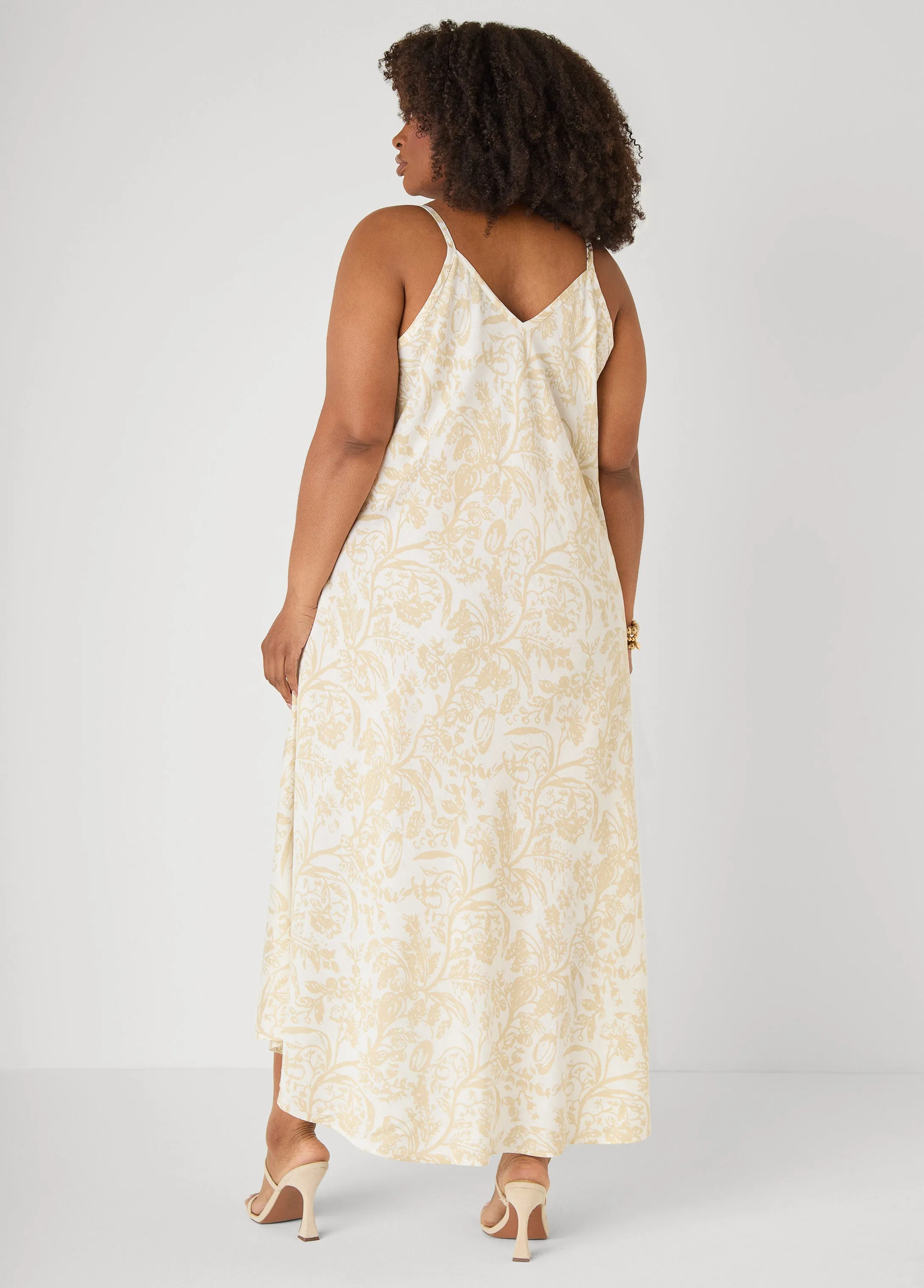Floral Print V Neck Midaxi Dress sold by Ashley Stewart product image thumbnail 2