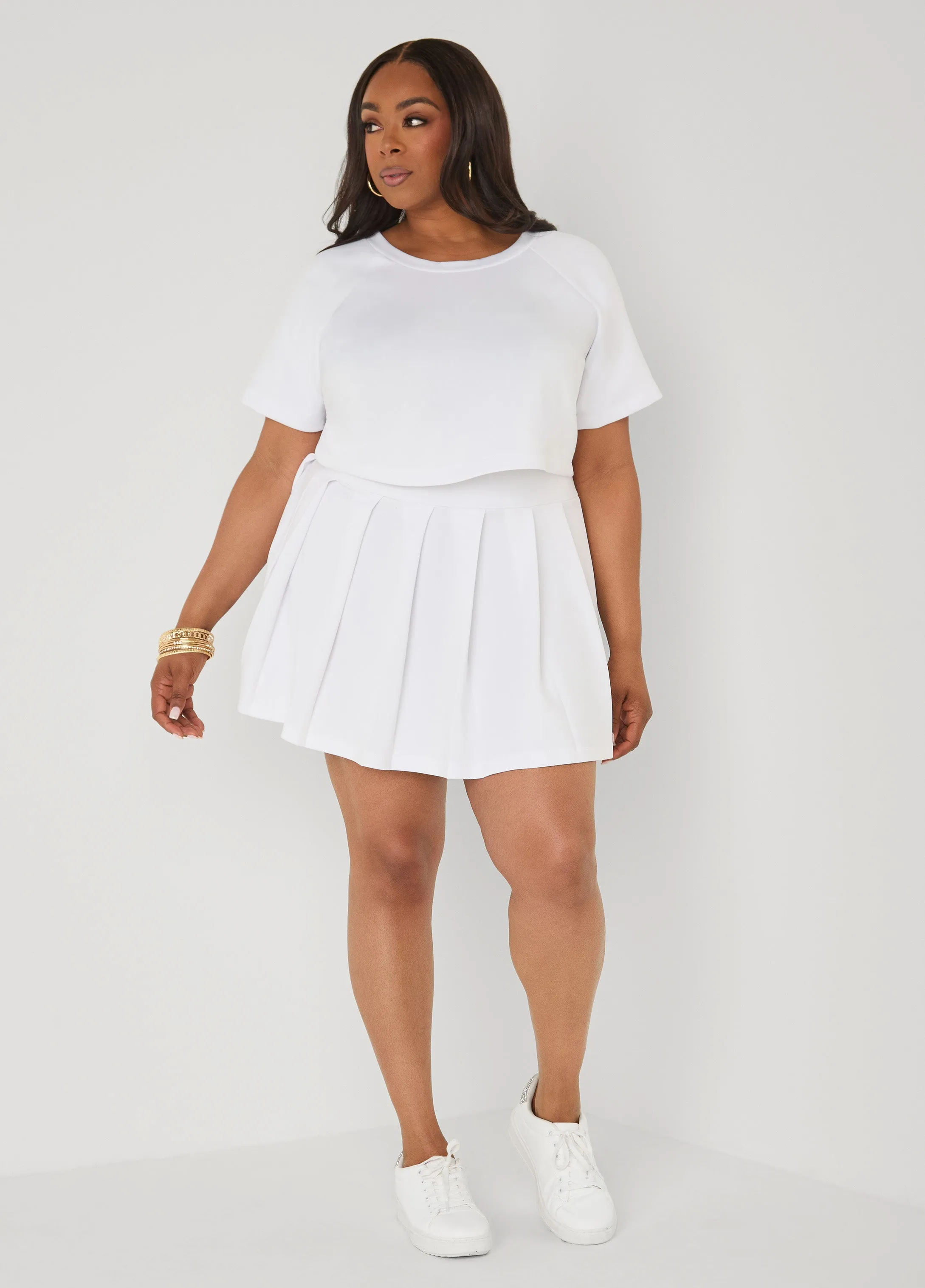 Pleated Athletic Knit Tennis Skirt sold by Ashley Stewart product image thumbnail 5