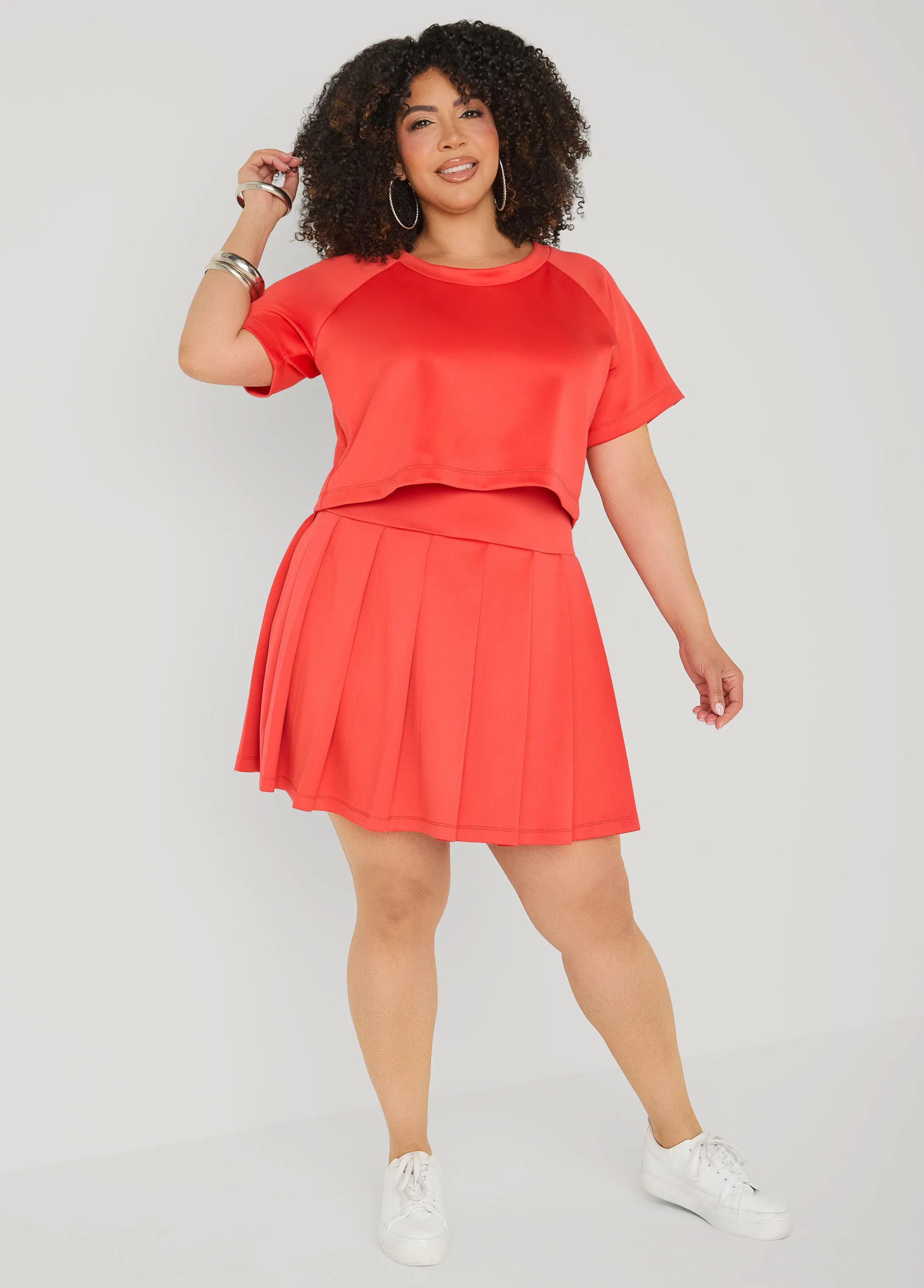 Pleated Athletic Knit Tennis Skirt sold by Ashley Stewart product image thumbnail 4