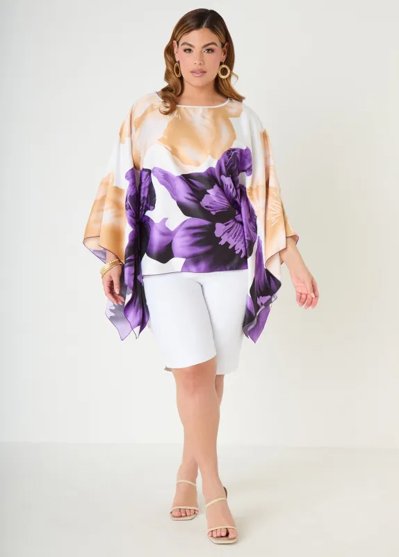 Draped Sleeve Floral Print Tunic made by Ashley Stewart