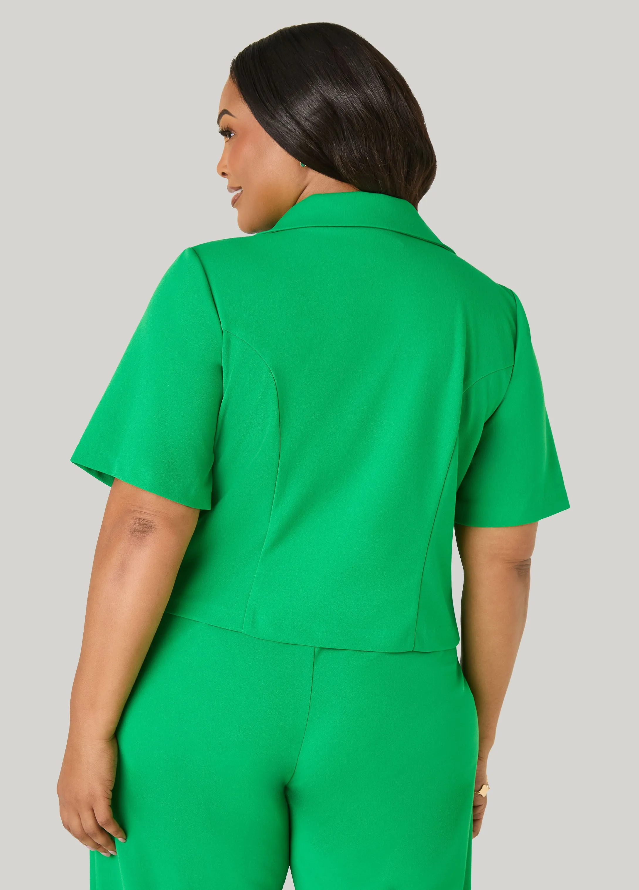 Cropped Crepe Blazer sold by Ashley Stewart product image thumbnail 2