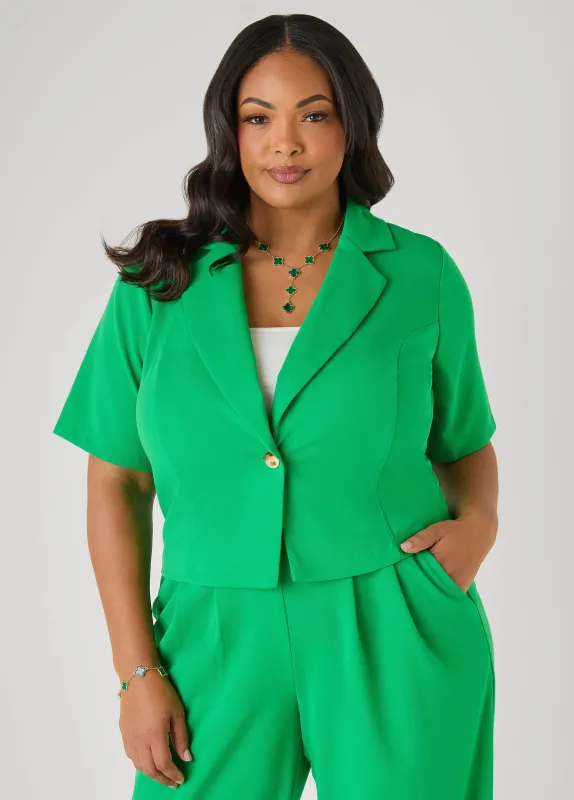 Cropped Crepe Blazer made by Ashley Stewart