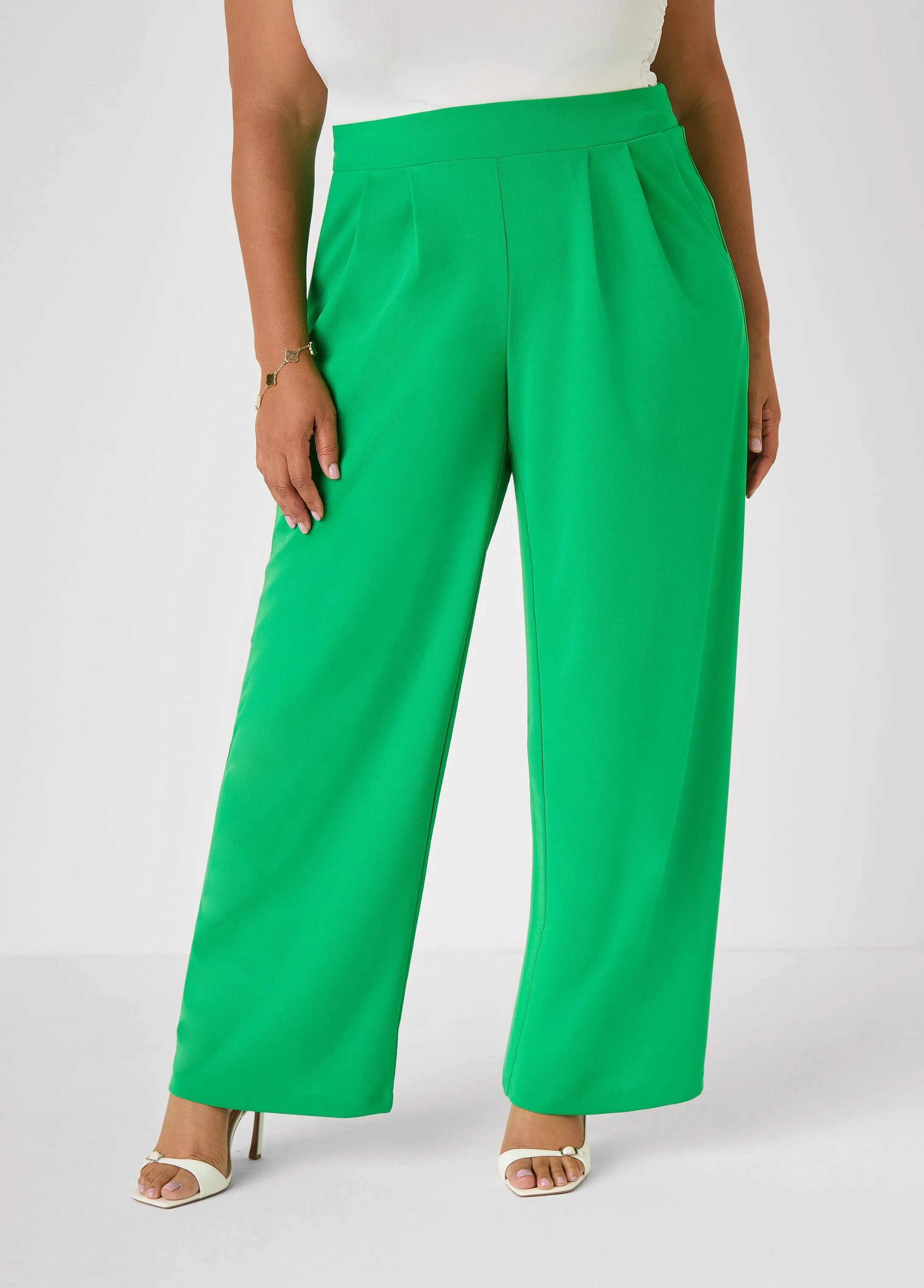 Pleated Wide Leg Pants sold by Ashley Stewart product image thumbnail 3