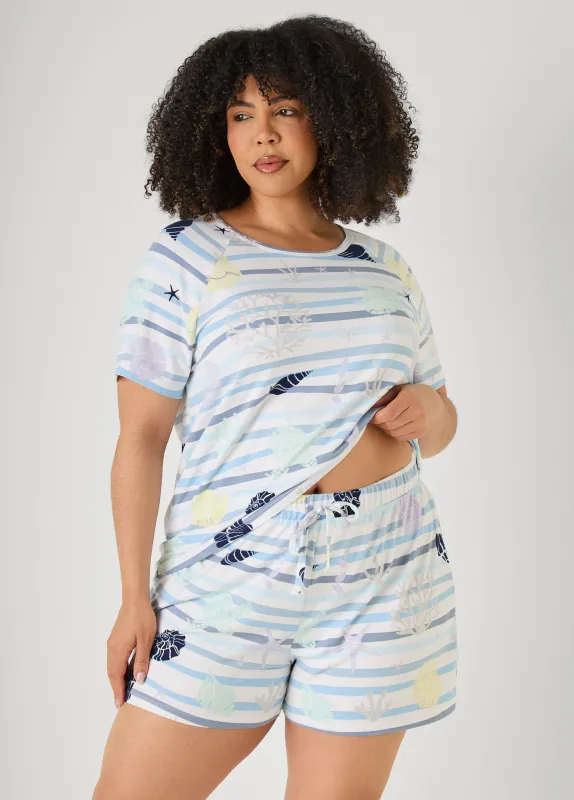 Moon To Noon Seashell Shorts Set made by Ashley Stewart