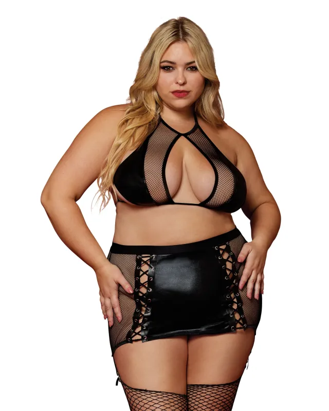 Dreamgirl Bralette And Garter Skirt Set made by Dreamgirl