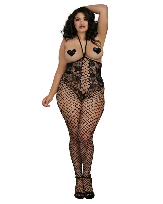 Dreamgirl Cupless Teddy Lace Bodystocking made by Dreamgirl