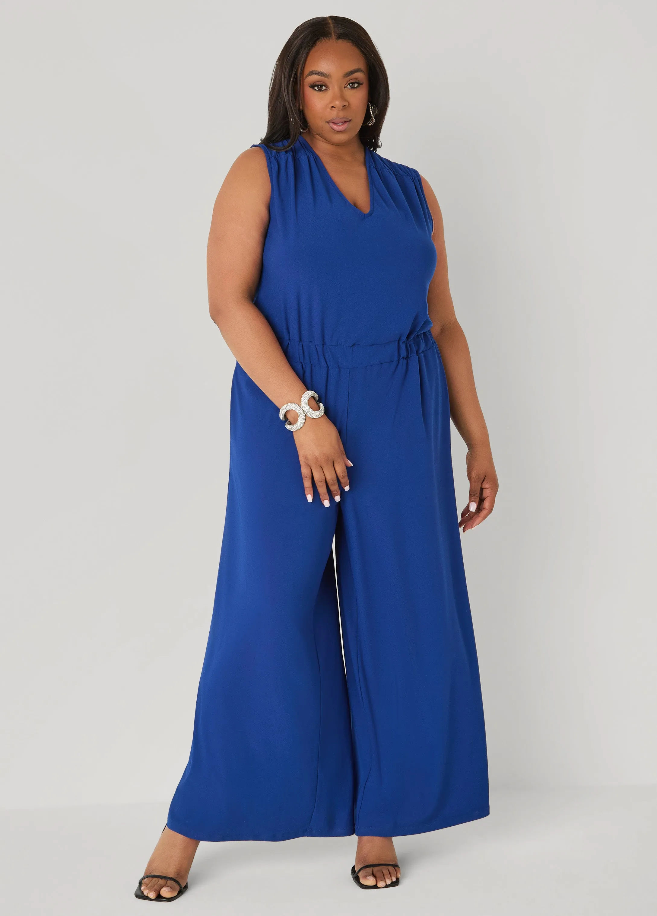 Wide Leg Tie Back Jumpsuit sold by Ashley Stewart product image thumbnail 3