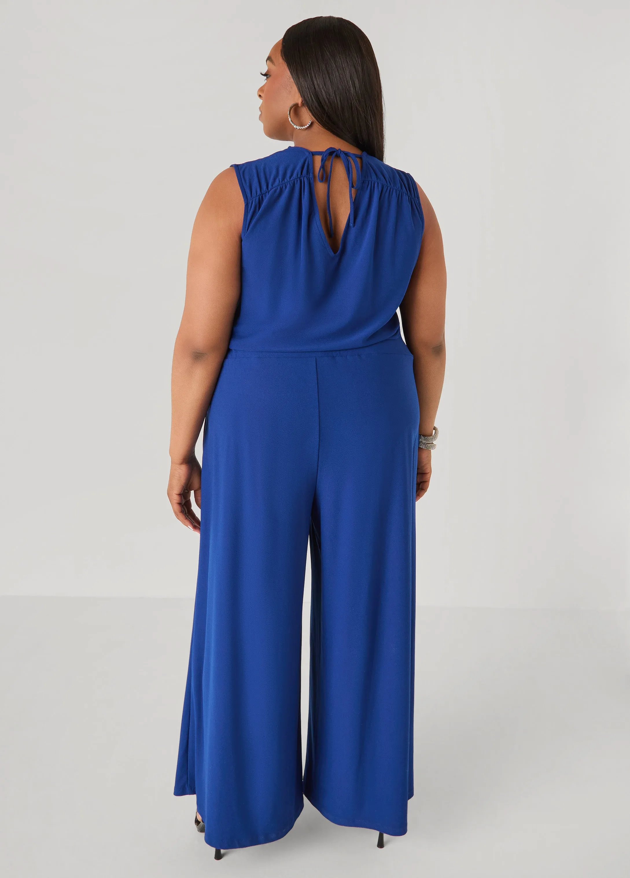 Wide Leg Tie Back Jumpsuit sold by Ashley Stewart product image thumbnail 2
