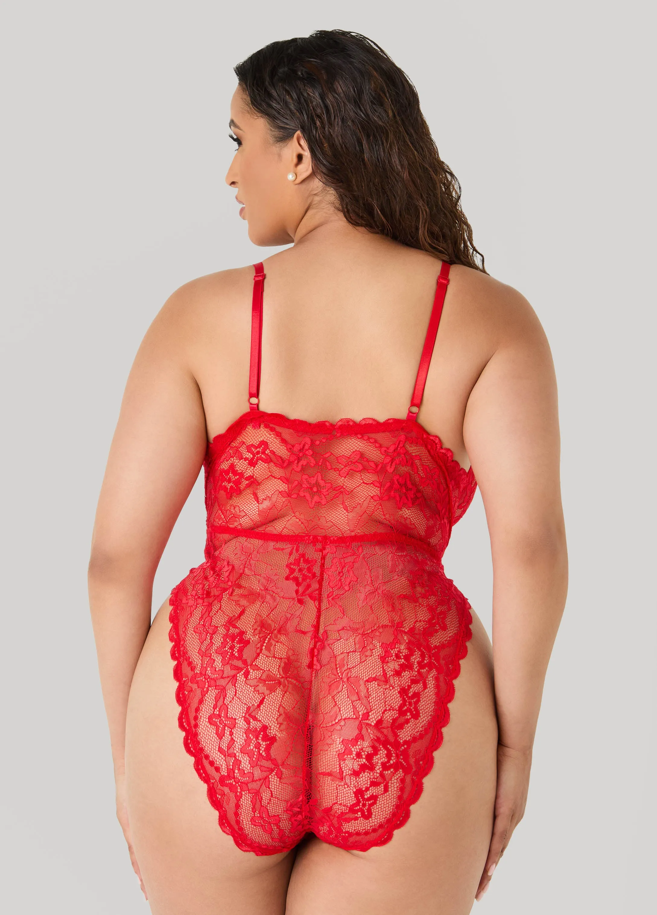 Corded Lace V Neck Bodysuit sold by Ashley Stewart product image thumbnail 2