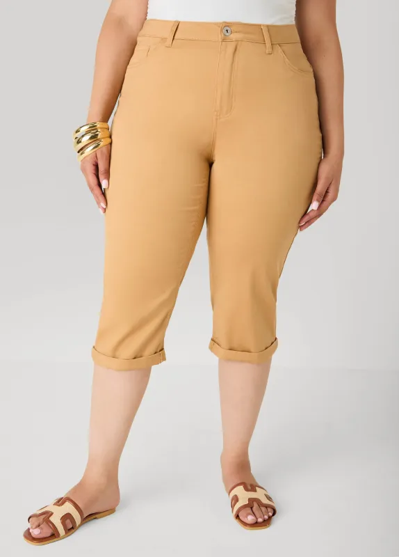 Cuffed Denim Capris made by Ashley Stewart