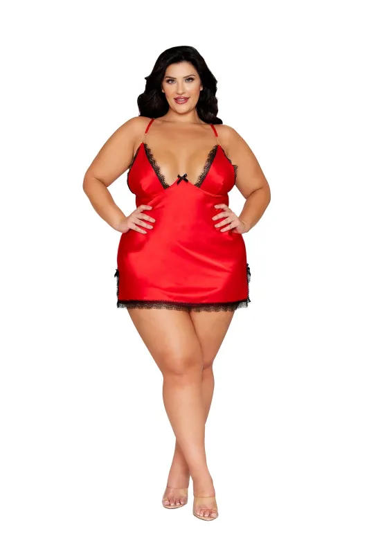 Dreamgirl Lace Trimmed Satin Chemise made by Dreamgirl